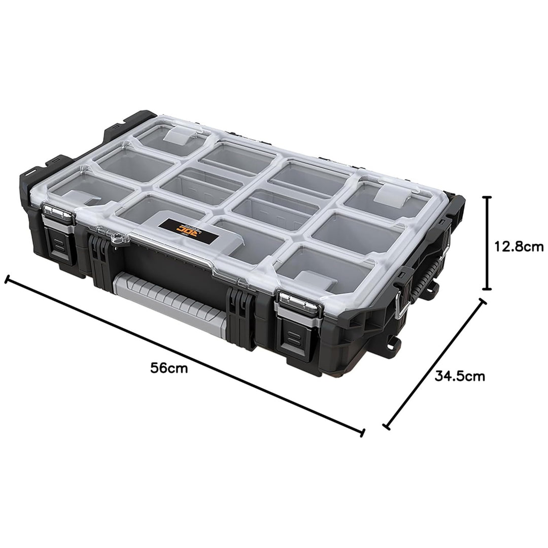 Portautensili Keter ROC Pro Gear 1.0, capacità superiore a 13 litri, coperchio trasparente e resistente, guarnizione di protezione contro polvere e acqua, chiusure a scatto in metallo, 257190