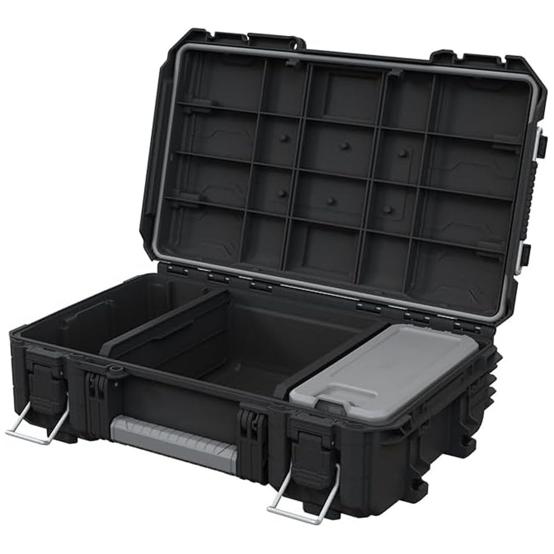 Valigetta porta attrezzi Keter ROC Pro Gear 2.0, portata 36 kg, spazio per lucchetto, guarnizione di protezione contro polvere e acqua, organizer con coperchio incluso, possibilità di fissaggio a parete, 256979