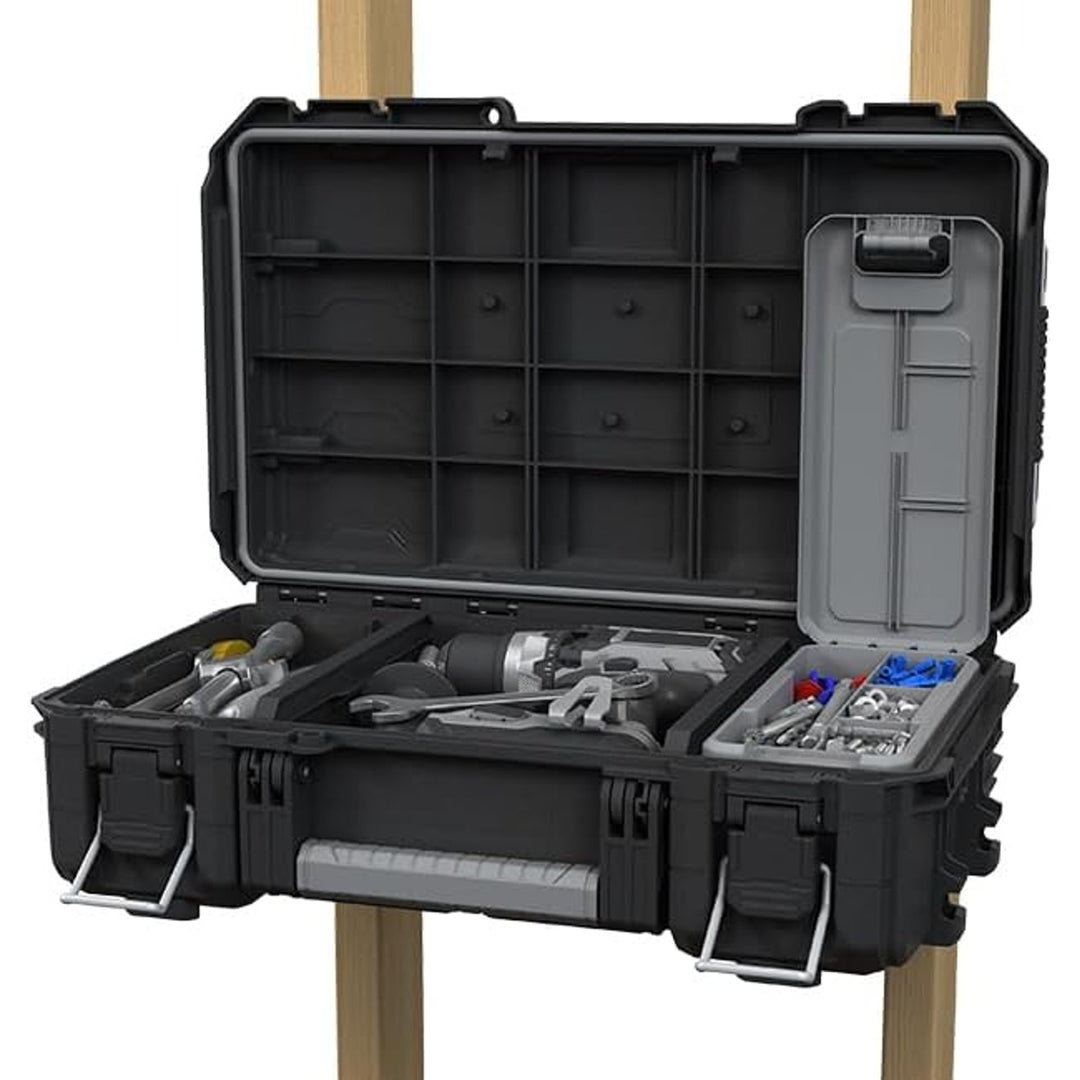 Valigetta porta attrezzi Keter ROC Pro Gear 2.0, portata 36 kg, spazio per lucchetto, guarnizione di protezione contro polvere e acqua, organizer con coperchio incluso, possibilità di fissaggio a parete, 256979
