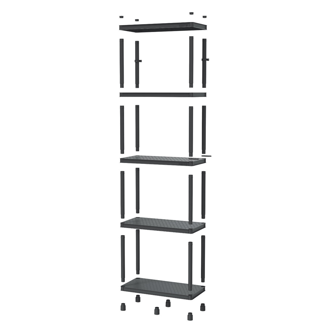 Scaffale Stackaro Solid 75 Kistenberg, carico massimo complessivo 220 kg, 5 ripiani, montaggio a parete, KSS75L5HD-S411