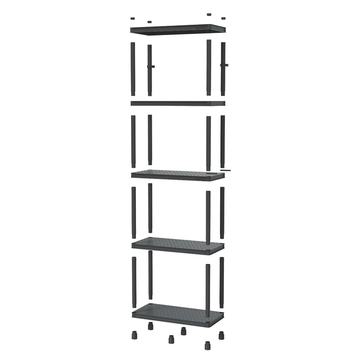 Scaffale Stackaro Solid 75 Kistenberg, carico massimo complessivo 220 kg, 5 ripiani, montaggio a parete, KSS75L5HD-S411