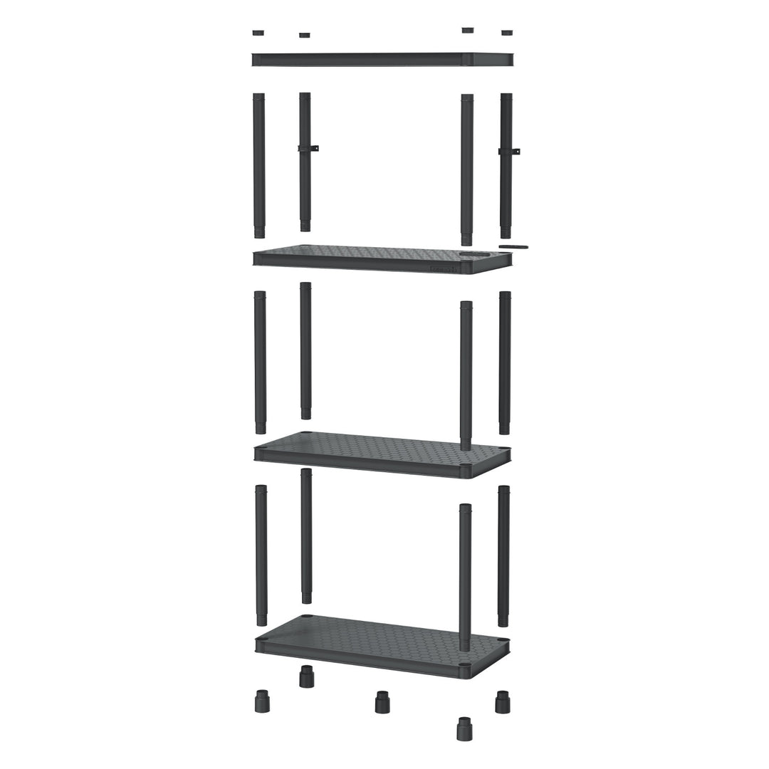 Scaffale Stackaro Solid 60 Kistenberg, carico massimo complessivo 185 kg, 4 ripiani, montaggio a parete, KSS60L4HD-S411