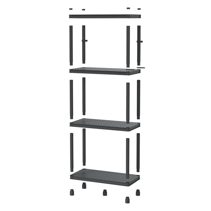 Scaffale Stackaro Solid 60 Kistenberg, carico massimo complessivo 185 kg, 4 ripiani, montaggio a parete, KSS60L4HD-S411