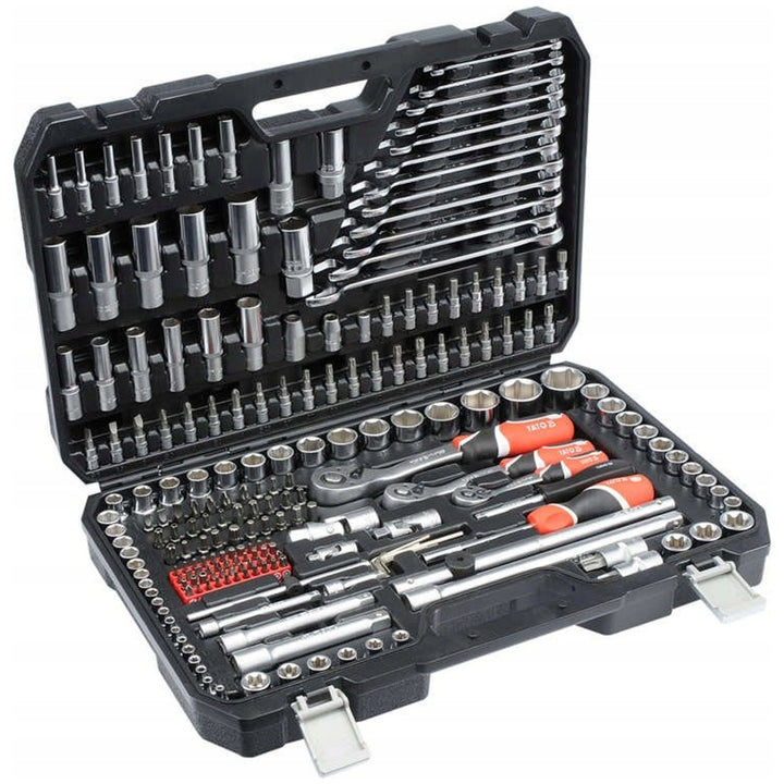 Set di utensili professionale Yato, chiavi a bussola e bussole, in acciaio al cromo-vanadio, 216 elementi, bussole con sistema AS-Drive, in valigetta, YT-38841