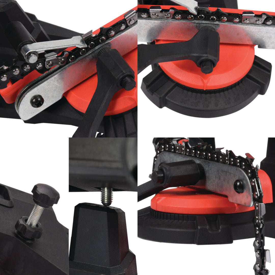 Affilatrice elettrica Yato, per catene da taglio per motoseghe, potenza 85 W, velocità di rotazione 5500 giri/min, angolo di affilatura 0-35°, guida metallica, cavo 1,8 m, YT-84990