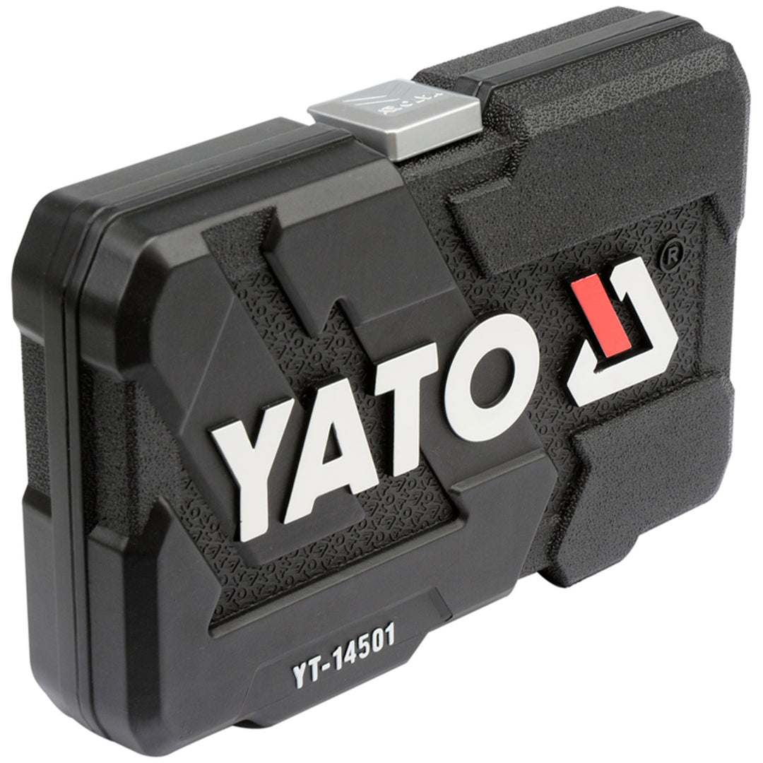 Set di utensili professionale Yato, chiavi a bussola e bussole, in acciaio al cromo-vanadio, 56 pezzi, bussole con sistema AS-Drive, in valigetta, YT-14501