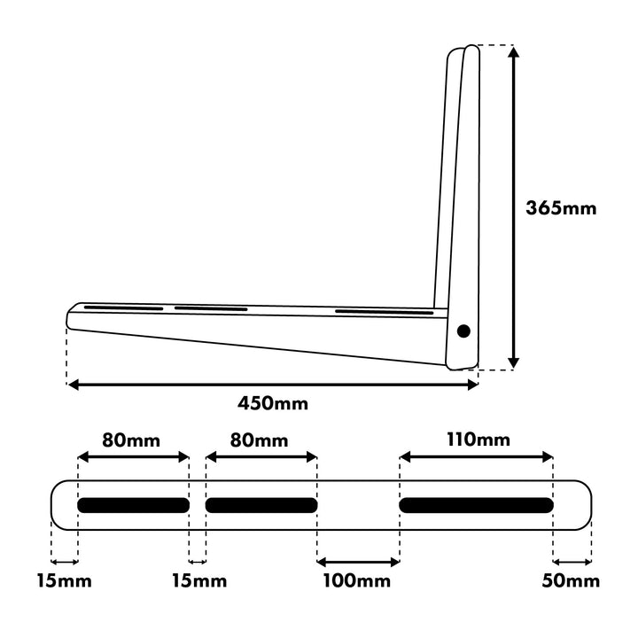Supporto / gancio per condizionatore / pompa di calore Maclean, lunghezza del braccio 365x450 mm, acciaio zincato, fino a 150 kg, MC-143