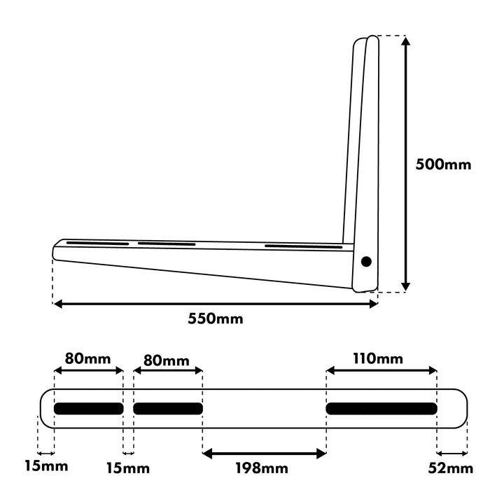 Supporto / gancio per condizionatore / pompa di calore Maclean, lunghezza del braccio 500x550 mm, acciaio zincato, fino a 250 kg, MC-144