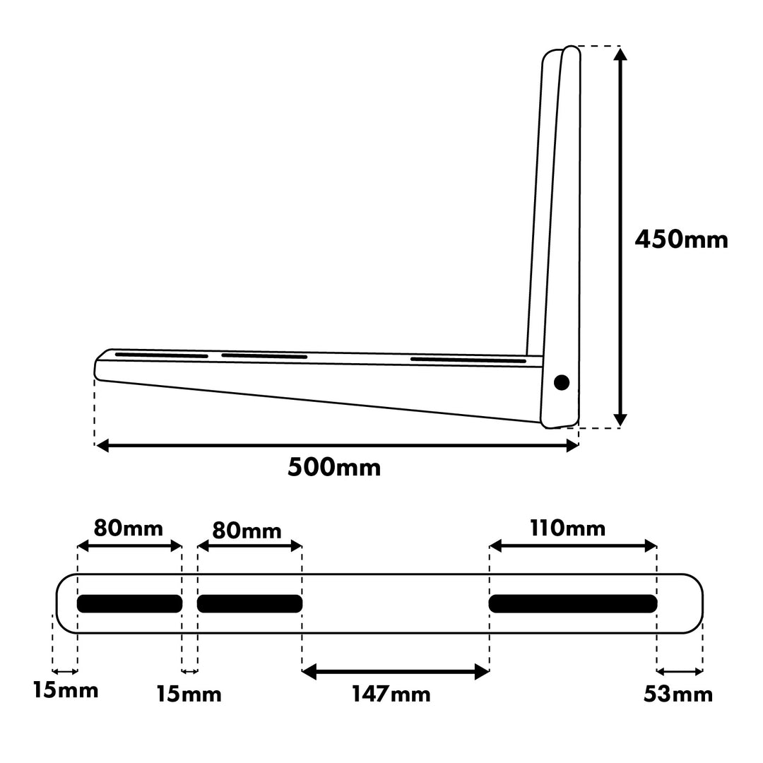 Supporto / gancio per condizionatore / pompa di calore Maclean, lunghezza del braccio 450x500 mm, acciaio zincato, fino a 200 kg, MC-145