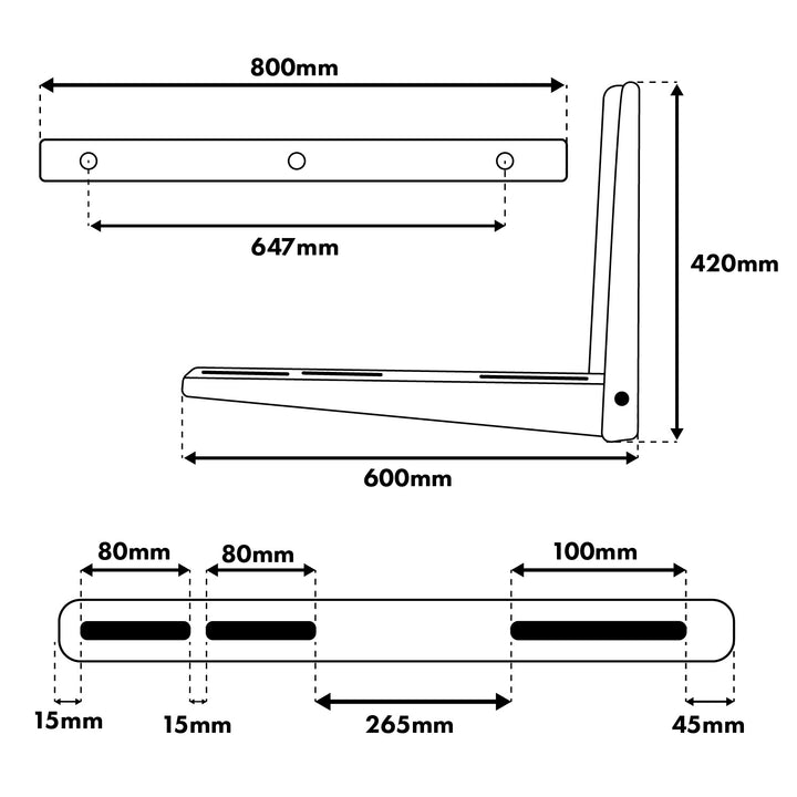 Supporto / gancio per condizionatore / pompa di calore Maclean, dimensioni 800x420x600 mm, acciaio zincato, fino a 260 kg, MC-147