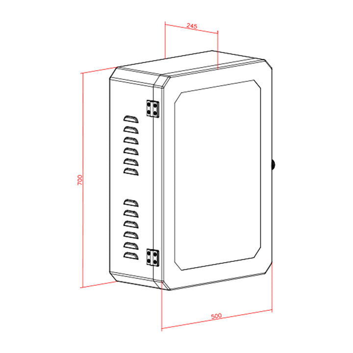Armadietto per caricabatterie per veicoli elettrici Maclean, impermeabile IP65, acciaio + vetro temperato, dimensioni 70x50x25 cm, MC-900