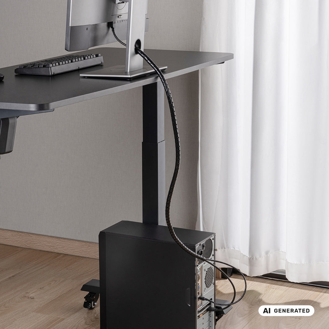 Organizzatore/copricavo Maclean, 15 mm x 1000 mm, nero, MCTV-898 B
