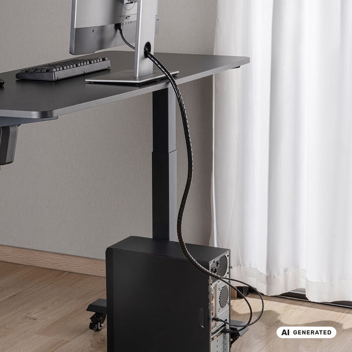 Organizzatore/copricavo Maclean, 15 mm x 1000 mm, nero, MCTV-898 B