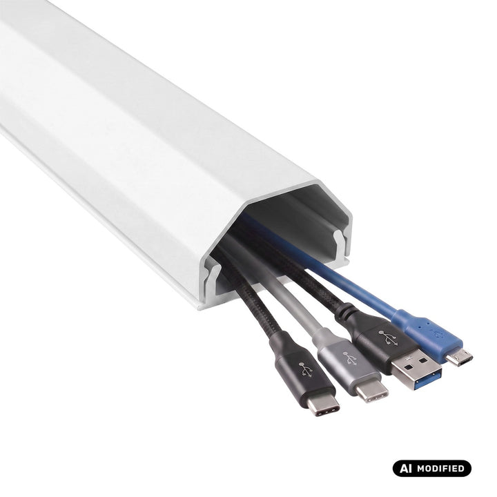 Profilo di copertura in alluminio per cavi Maclean, 33x18x750 mm, bianco, MCTV-897 W