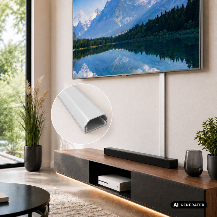 Profilo di copertura in alluminio per cavi Maclean, 33x18x750 mm, bianco, MCTV-897 W