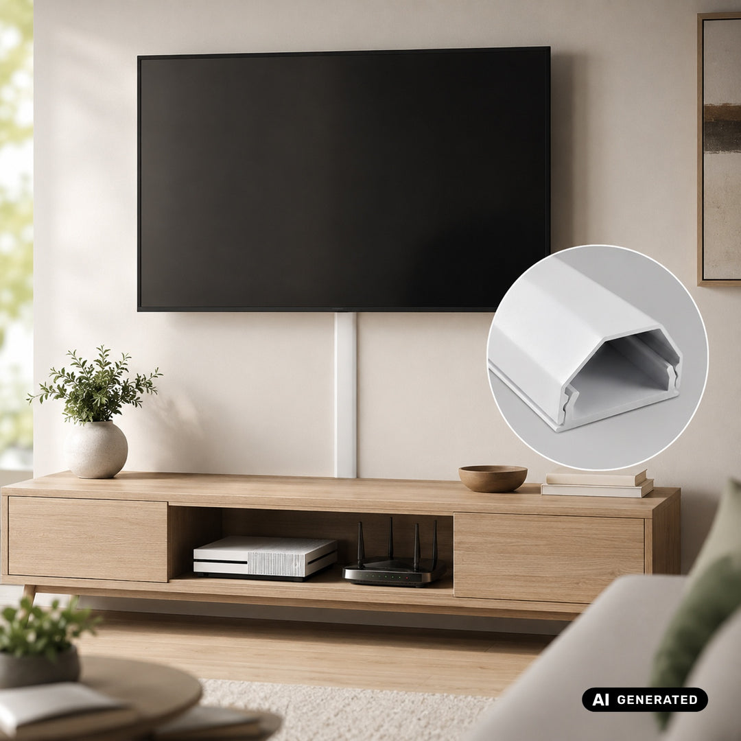 Profilo di copertura in alluminio per cavi Maclean, 33x18x750 mm, bianco, MCTV-897 W
