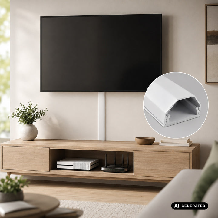 Profilo di copertura in alluminio per cavi Maclean, 33x18x750 mm, bianco, MCTV-897 W