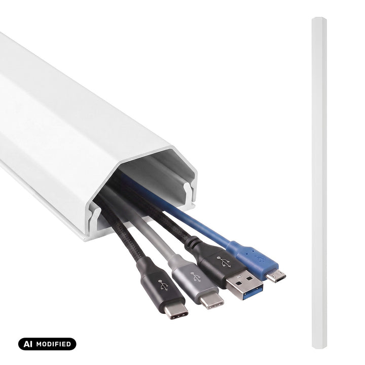 Profilo di copertura in alluminio per cavi Maclean, 33x18x750 mm, bianco, MCTV-897 W