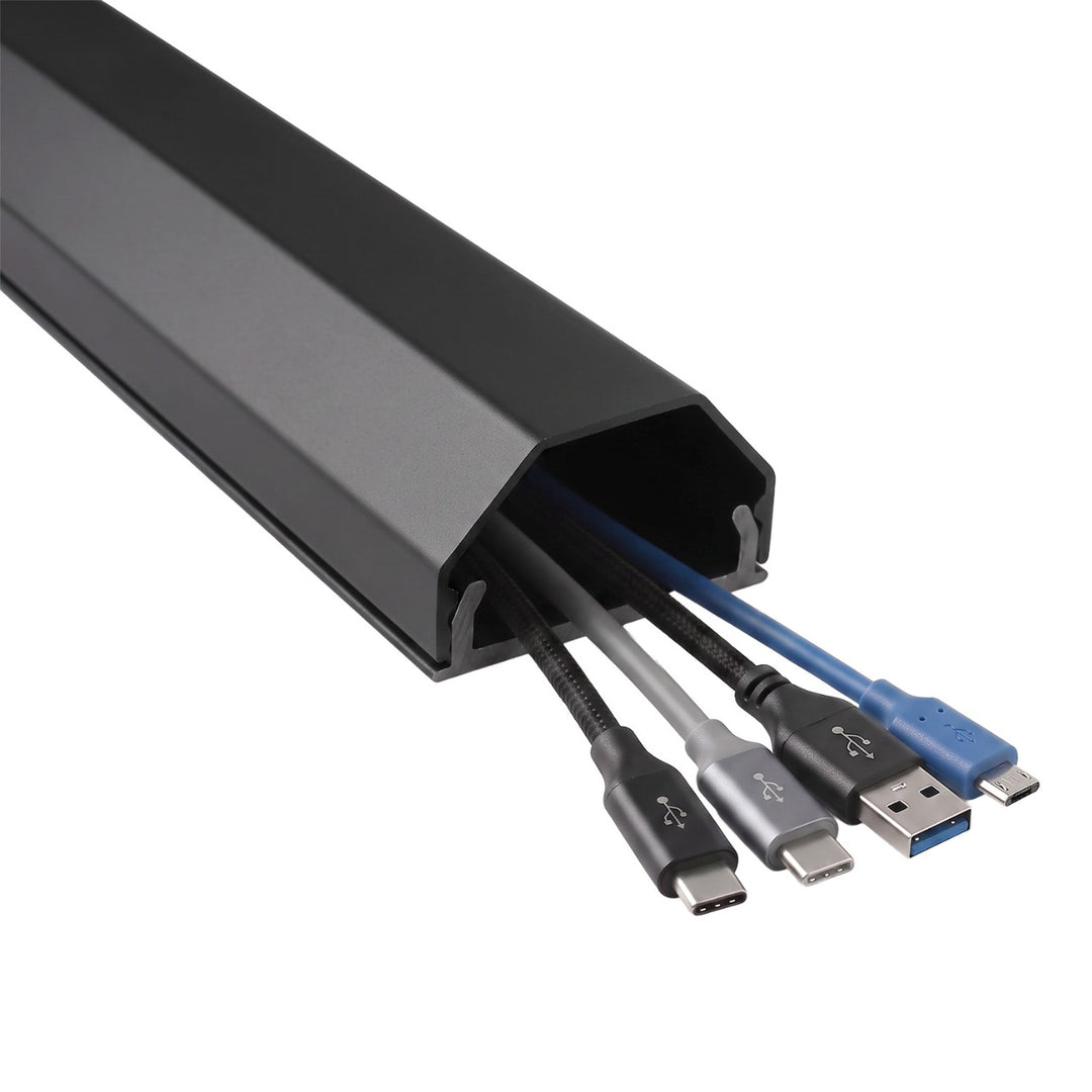 Profilo di copertura in alluminio per cavi Maclean, 33x18x750 mm, nero, MCTV-897 B
