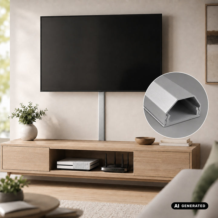 Profilo di copertura in alluminio per cavi Maclean, 33x18x750 mm, argento, MCTV-897 S