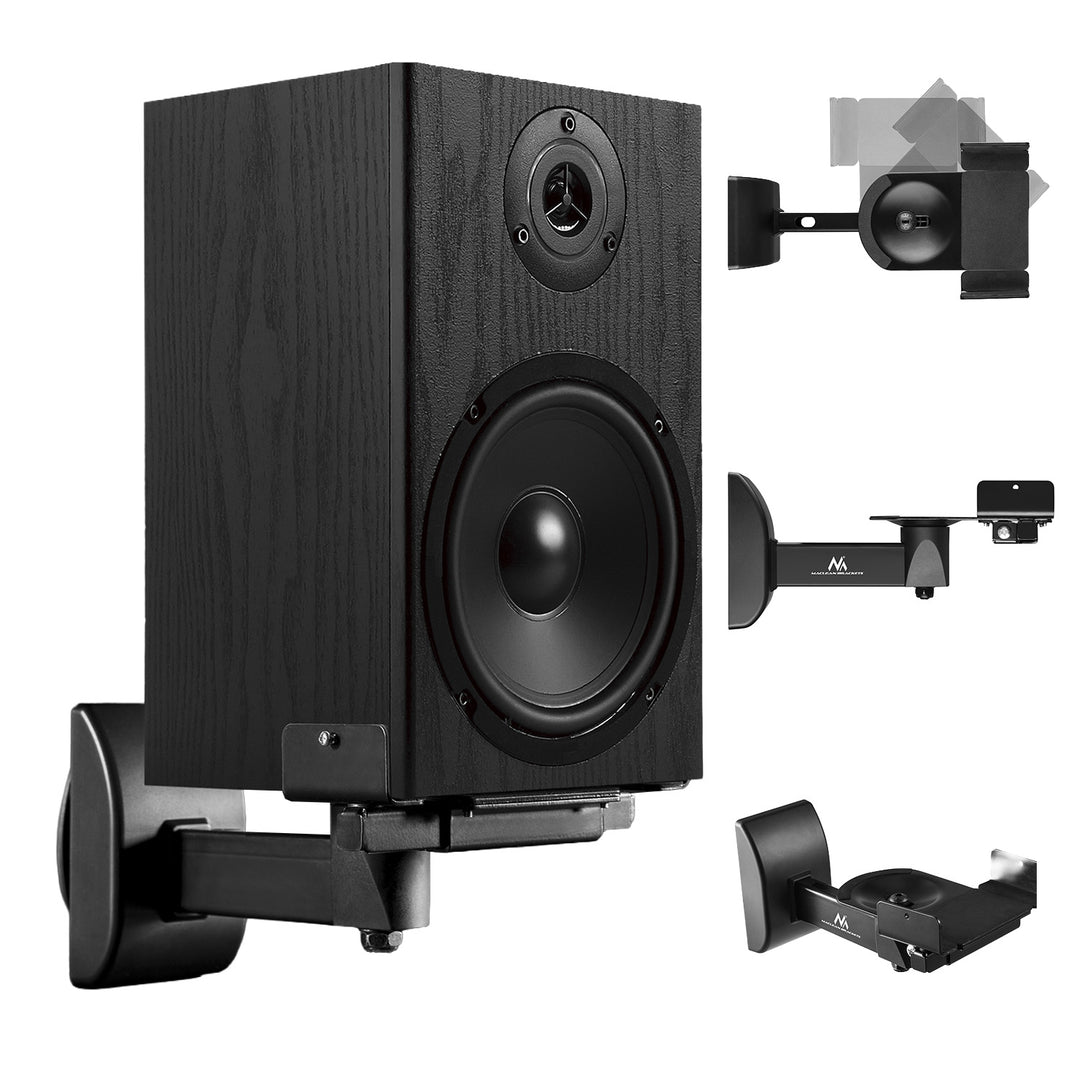 Set di supporti / ganci per altoparlanti Maclean, universale, regolabile in verticale da +8° a -8° e in orizzontale da +90° a -90°, max. 15 kg, MC-917