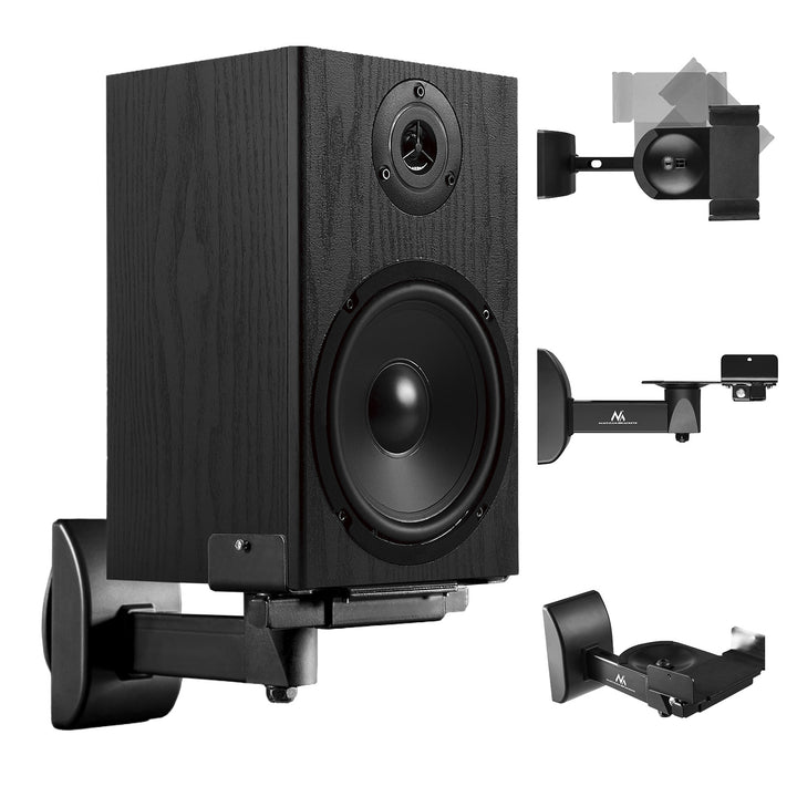 Set di supporti / ganci per altoparlanti Maclean, universale, regolabile in verticale da +8° a -8° e in orizzontale da +90° a -90°, max. 15 kg, MC-917