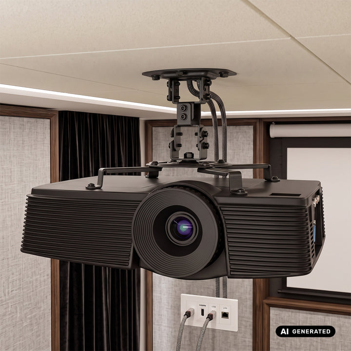 Supporto / gancio da soffitto per proiettore Maclean, 54~320 mm, fino a 13,5 kg, rotazione a 360 gradi MC-200 B