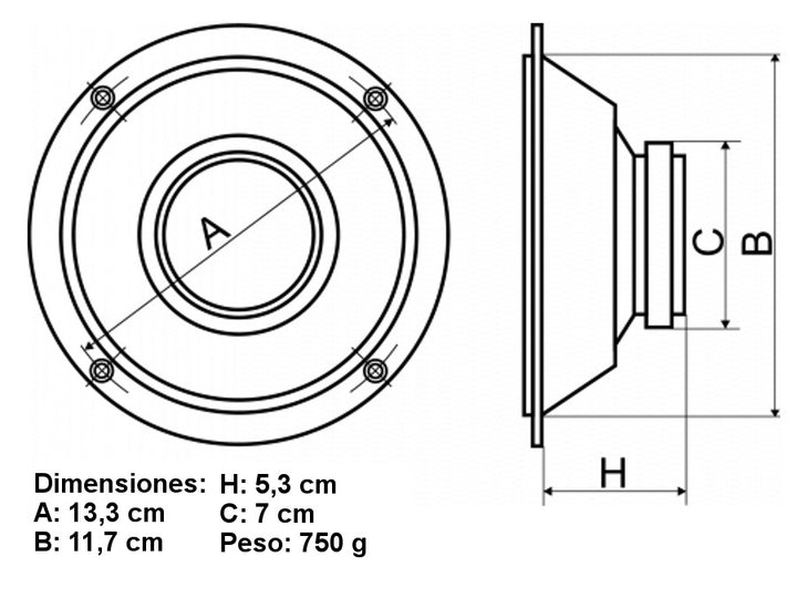 Altoparlanti per auto Peiying PY-1310C 13cm 60W originali