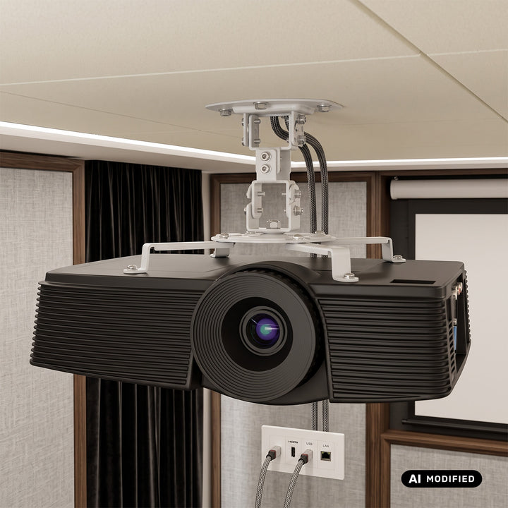 Supporto / gancio da soffitto per proiettore Maclean, 54~320 mm, fino a 13,5 kg, rotazione a 360 gradi MC-200 W