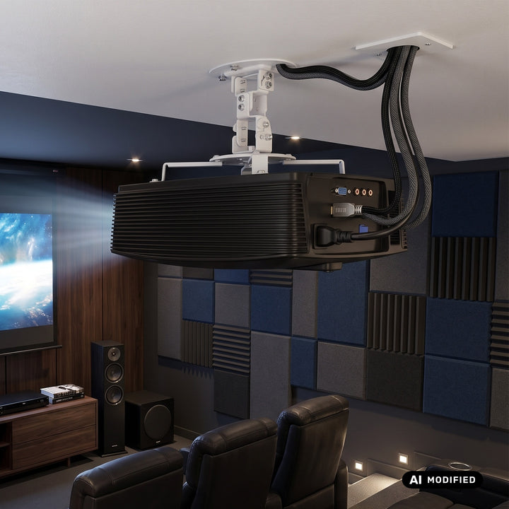 Supporto / gancio da soffitto per proiettore Maclean, 54~320 mm, fino a 13,5 kg, rotazione a 360 gradi MC-200 W