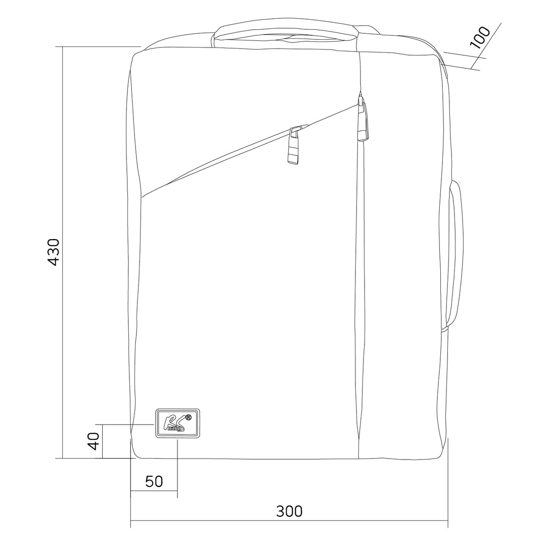 Zaino per laptop NanoRS, 15,6", nero, 43x30x10, impermeabile RS203 B