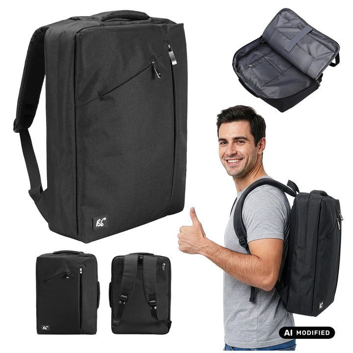 Zaino per laptop NanoRS, 15,6", nero, 43x30x10, impermeabile RS203 B