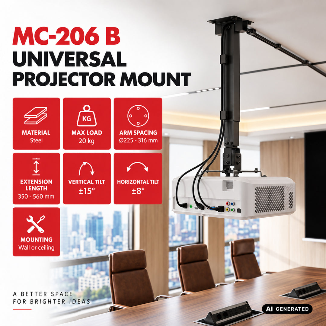 Supporto / gancio universale per proiettore Maclean, nero, fino a 20 kg, MC-206 B