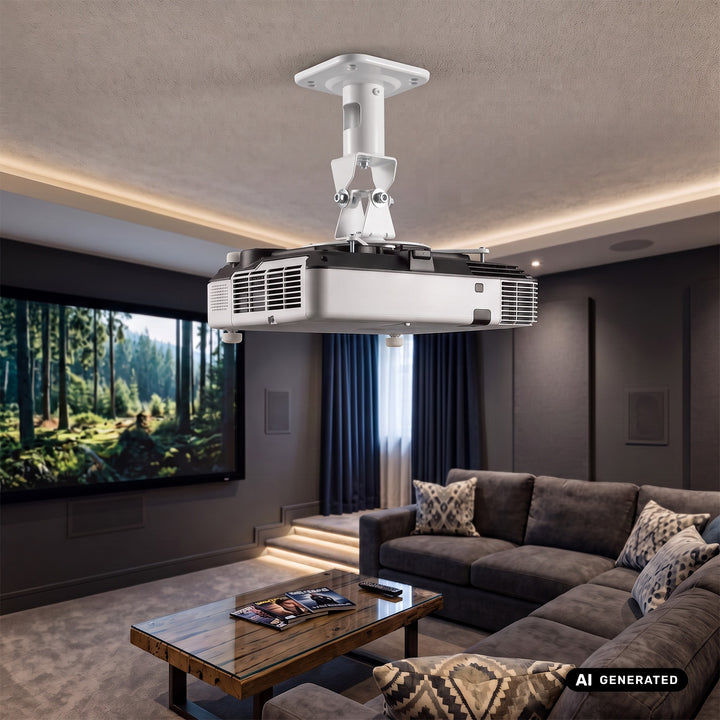 Supporto / gancio a soffitto per proiettore Maclean, in acciaio, 180~310 mm, fino a 15 kg, MC-208 W