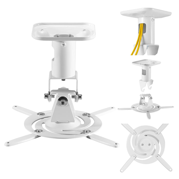 Supporto / gancio a soffitto per proiettore Maclean, in acciaio, 180~310 mm, fino a 15 kg, MC-208 W