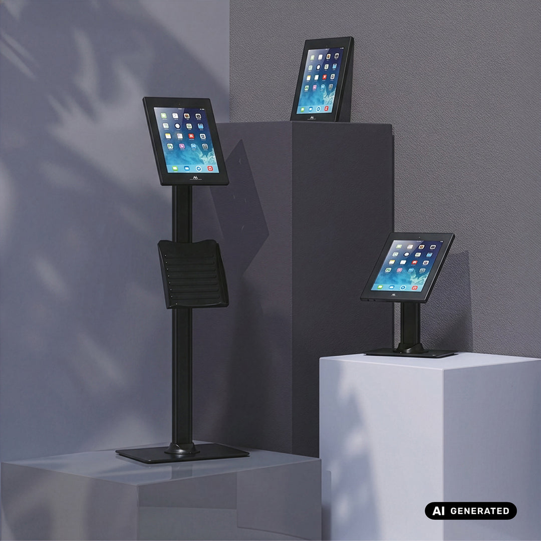 Supporto pubblicitario per tablet Maclean, con sistema di bloccaggio, 12,4"-13", iPad Air/Pro, Samsung Tab S10+/S9+/S8+/S7+, 257x350x22 mm, MC-950 B
