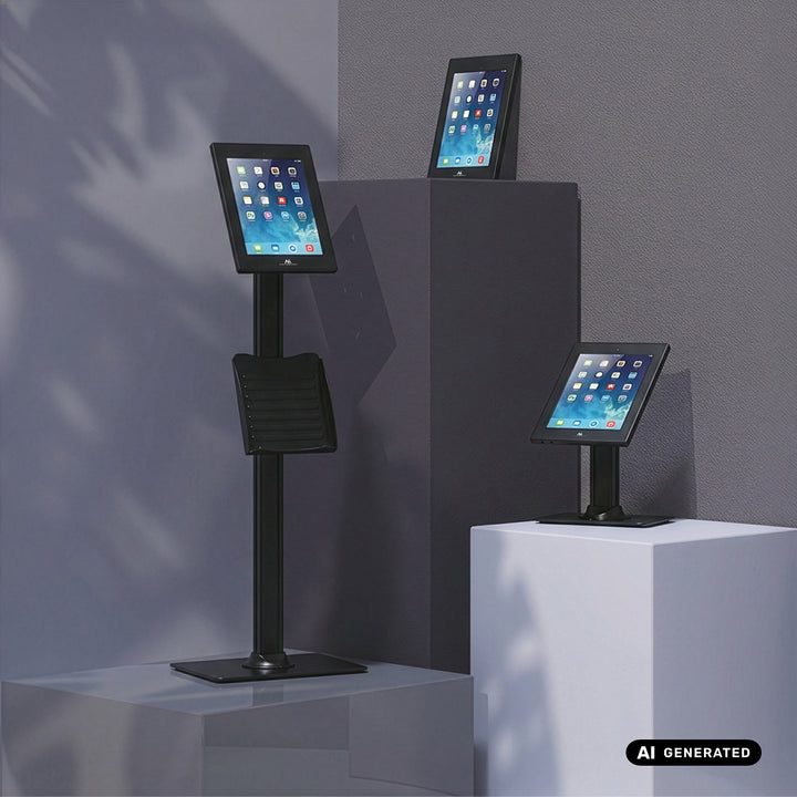 Supporto pubblicitario per tablet Maclean, con sistema di bloccaggio, 12,4"-13", iPad Air/Pro, Samsung Tab S10+/S9+/S8+/S7+, 257x350x22 mm, MC-950 B