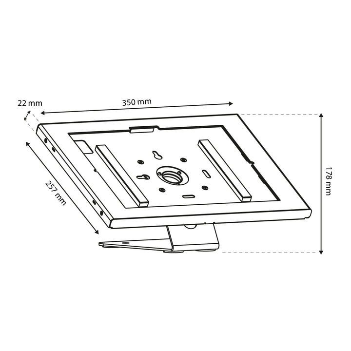 Supporto pubblicitario per tablet Maclean, con sistema di bloccaggio, 12,4"-13", iPad Air/Pro, Samsung Tab S10+/S9+/S8+/S7+, 257x350x22 mm, MC-956 B