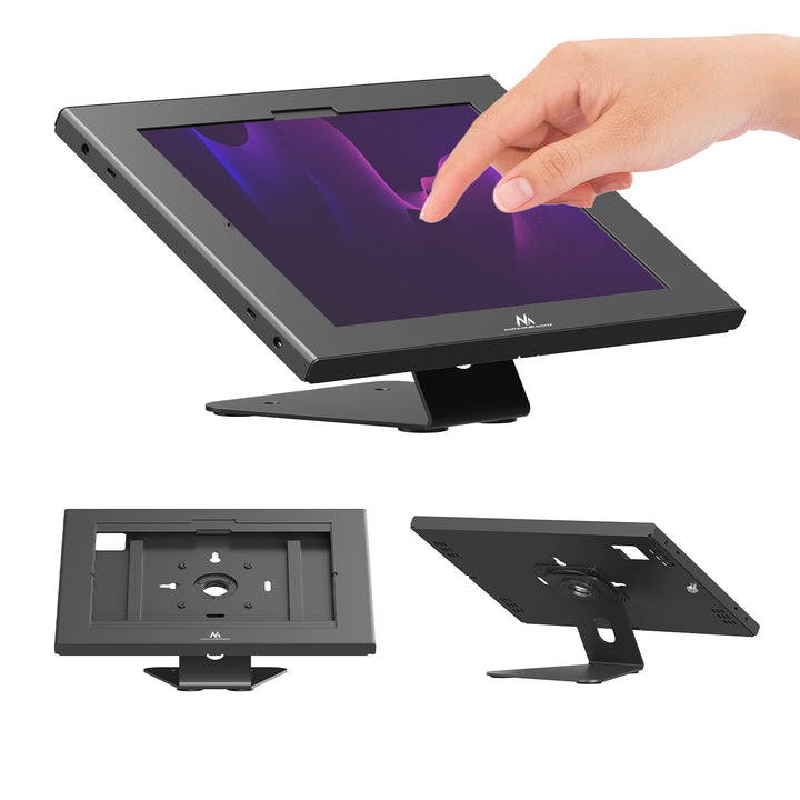 Supporto pubblicitario per tablet Maclean, con sistema di bloccaggio, 12,4"-13", iPad Air/Pro, Samsung Tab S10+/S9+/S8+/S7+, 257x350x22 mm, MC-956 B