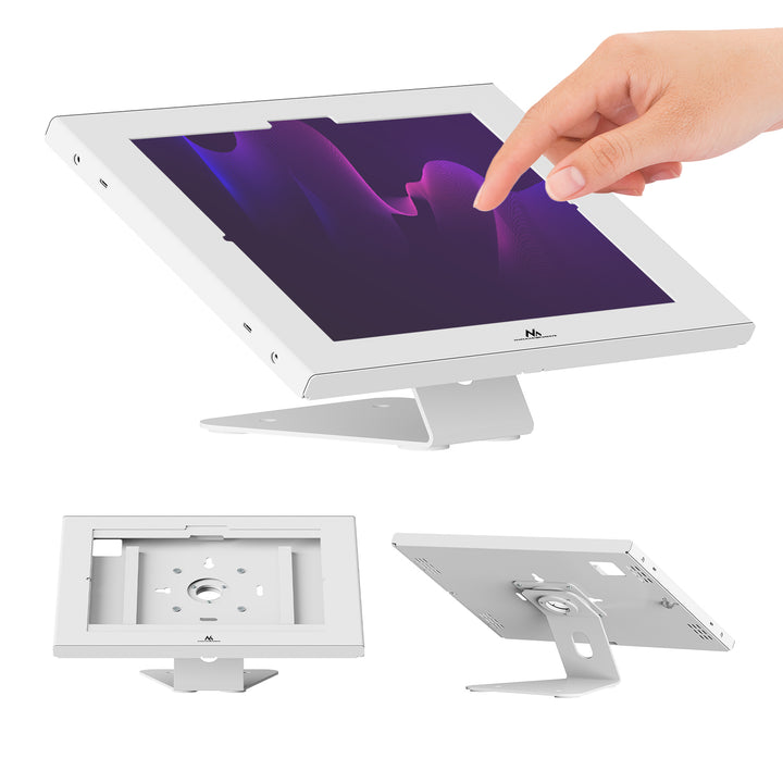 Supporto pubblicitario per tablet Maclean, con sistema di bloccaggio, 12,4"-13", iPad Air/Pro, Samsung Tab S10+/S9+/S8+/S7+, 257x350x22 mm, MC-956 W