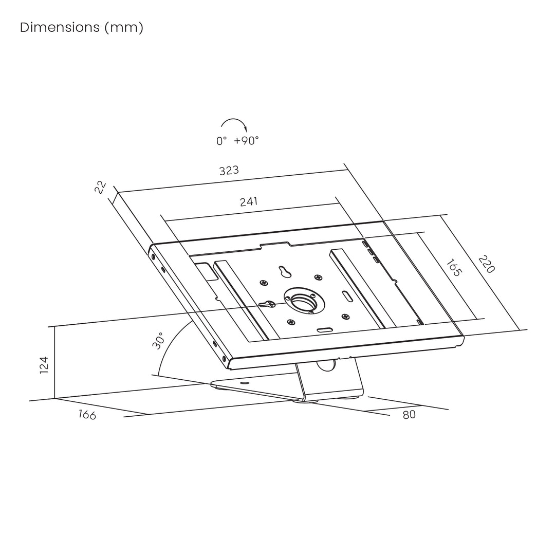 Supporto pubblicitario per tablet Maclean, con sistema di bloccaggio, 10,9"-11", iPad Air/Pro, Samsung Tab serie A e S, 220x323x22 mm, MC-957 B
