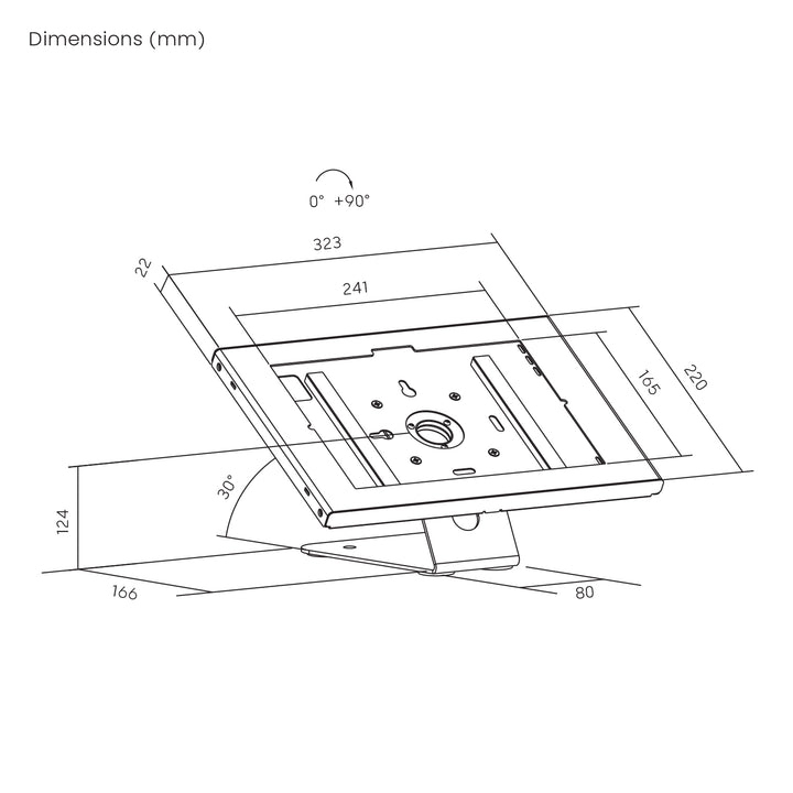 Supporto pubblicitario per tablet Maclean, con sistema di bloccaggio, 10,9"-11", iPad Air/Pro, Samsung Tab serie A e S, 220x323x22 mm, MC-957 B