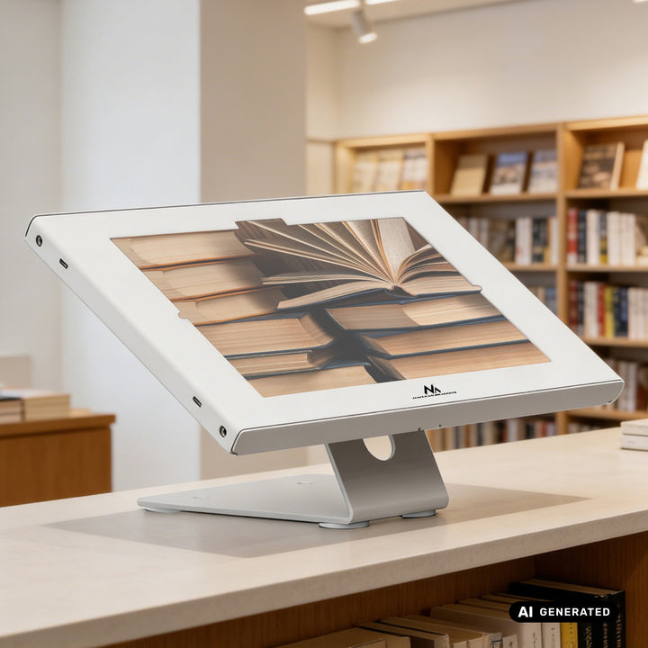 Supporto pubblicitario per tablet Maclean, con sistema di bloccaggio, 10,9"-11", iPad Air/Pro, Samsung Tab serie A e S, 220x323x22 mm, MC-957 W