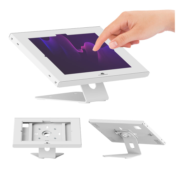 Supporto pubblicitario per tablet Maclean, con sistema di bloccaggio, 10,9"-11", iPad Air/Pro, Samsung Tab serie A e S, 220x323x22 mm, MC-957 W