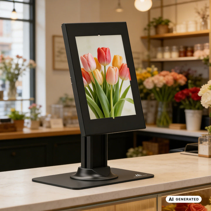 Supporto pubblicitario per tablet Maclean, con sistema di bloccaggio, 10,9"-11", iPad Air/Pro, Samsung Tab serie A e S, 220x323x22 mm, MC-959 B