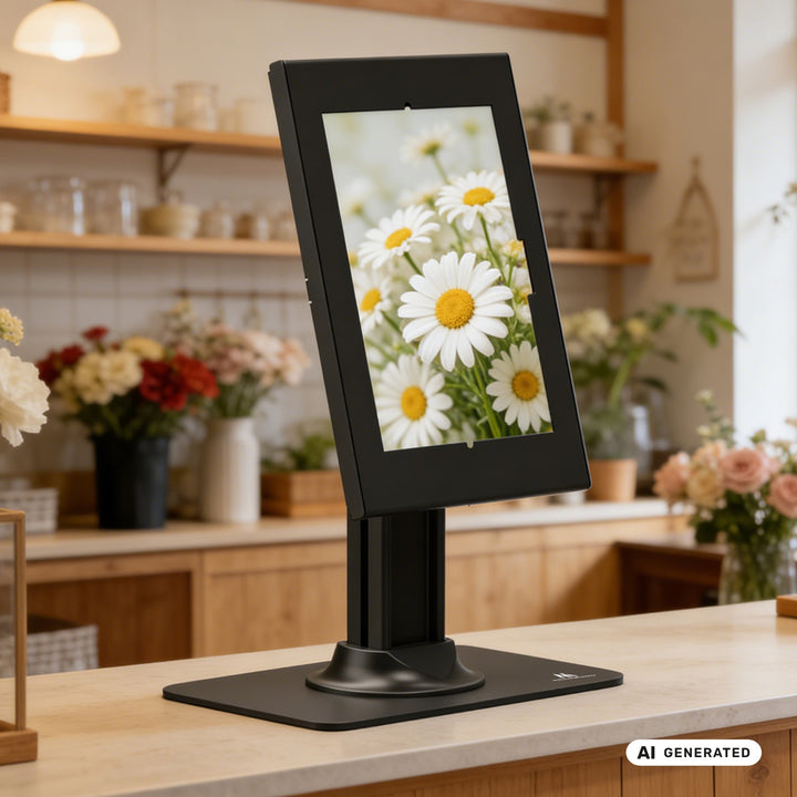 Supporto pubblicitario per tablet Maclean, con sistema di bloccaggio, 10,9"-11", iPad Air/Pro, Samsung Tab serie A e S, 220x323x22 mm, MC-959 B