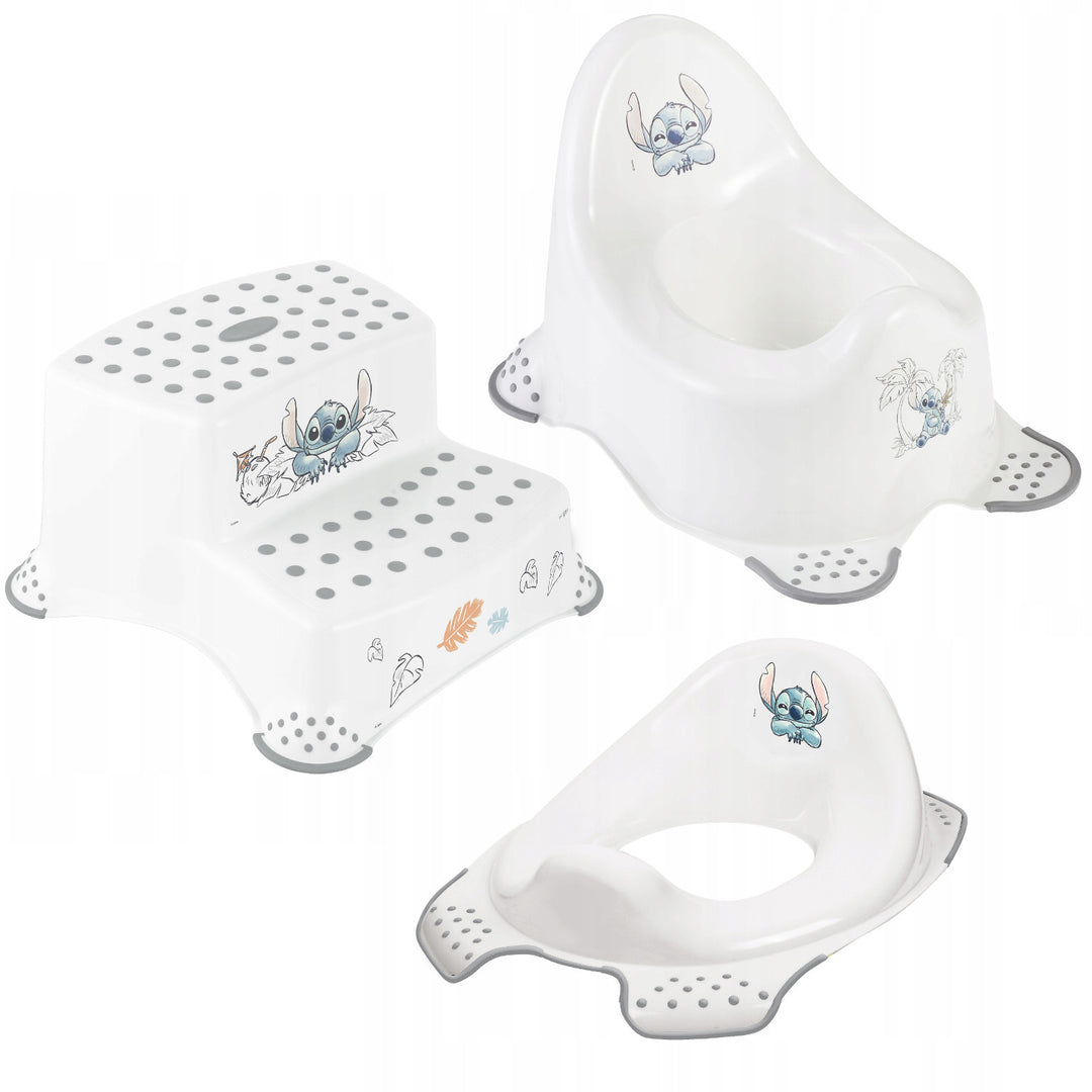 Piattaforma antiscivolo, a due gradini, max 120 kg, + Coprisedile + Pottino Stitch