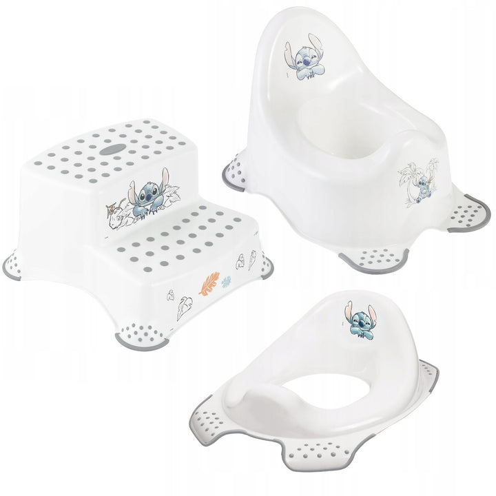 Piattaforma antiscivolo, a due gradini, max 120 kg, + Coprisedile + Pottino Stitch
