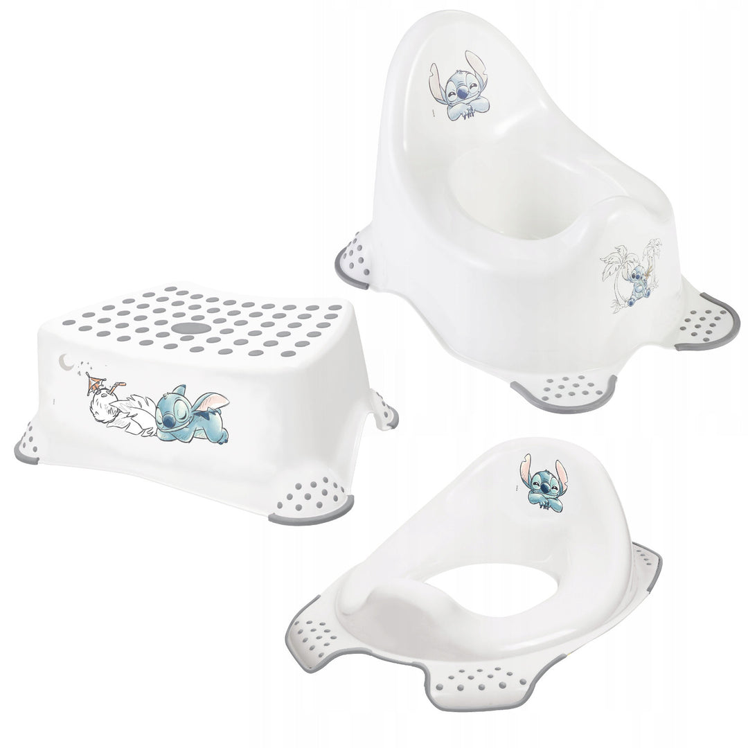 Pedana antiscivolo, a un gradino, max 80 kg + Coprisedile WC + Pottino Stitch