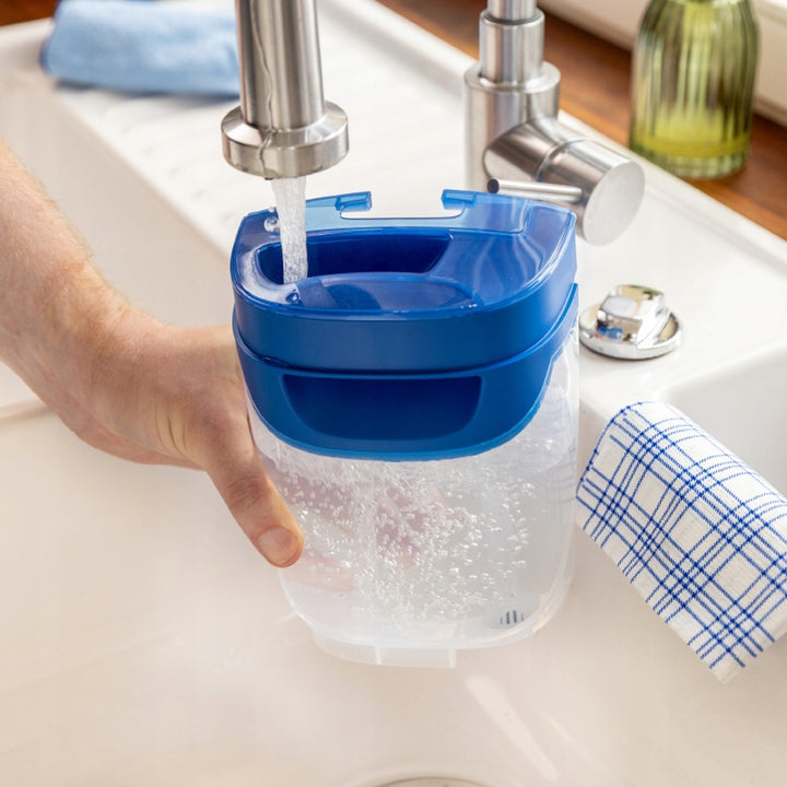 Mop piatto Vileda H2prO, separazione al 100% dell'acqua pulita da quella sporca, due serbatoi, 3 ricambi in microfibra, testina a 360°, 175774